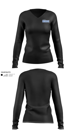 Womens Long Sleeve Vneck Shirt, South Spartanburg Smoke, Softball, Teamtime, Team time, sublimation, custom sports apparel, team uniforms, spirit wear, spiritwear, sports uniforms, custom shirts, team store, custom team store, fundraiser sports, apparel fundraiser