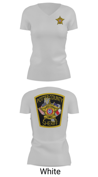 Womens Short Sleeve Vneck Shirt, Potter County Sheriff's Office, Police, Teamtime, Team time, sublimation, custom sports apparel, team uniforms, spirit wear, spiritwear, sports uniforms, custom shirts, team store, custom team store, fundraiser sports, apparel fundraiser