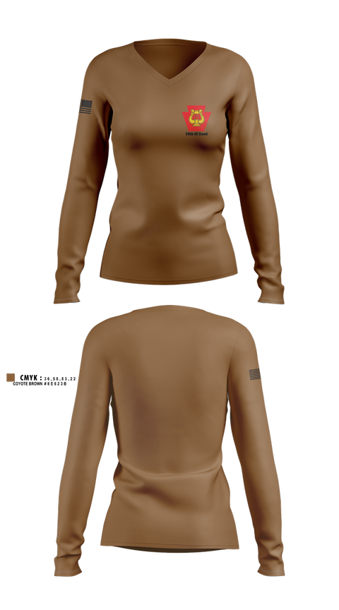 Womens Long Sleeve Vneck Shirt, 28th ID Band, , Teamtime, Team time, sublimation, custom sports apparel, team uniforms, spirit wear, spiritwear, sports uniforms, custom shirts, team store, custom team store, fundraiser sports, apparel fundraiser