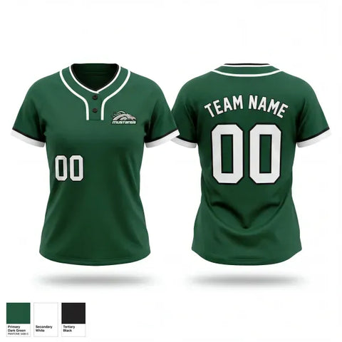 Two Button Softball Jersey, Lady Mustangs, Softball, Teamtime, Team time, sublimation, custom sports apparel, team uniforms, spirit wear, spiritwear, sports uniforms, custom shirts, team store, custom team store, fundraiser sports, apparel fundraiser