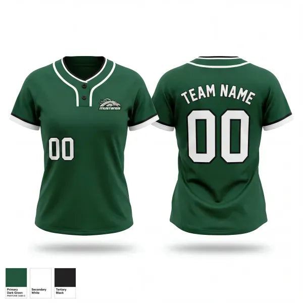 Two Button Softball Jersey, Lady Mustangs, Softball, Teamtime, Team time, sublimation, custom sports apparel, team uniforms, spirit wear, spiritwear, sports uniforms, custom shirts, team store, custom team store, fundraiser sports, apparel fundraiser