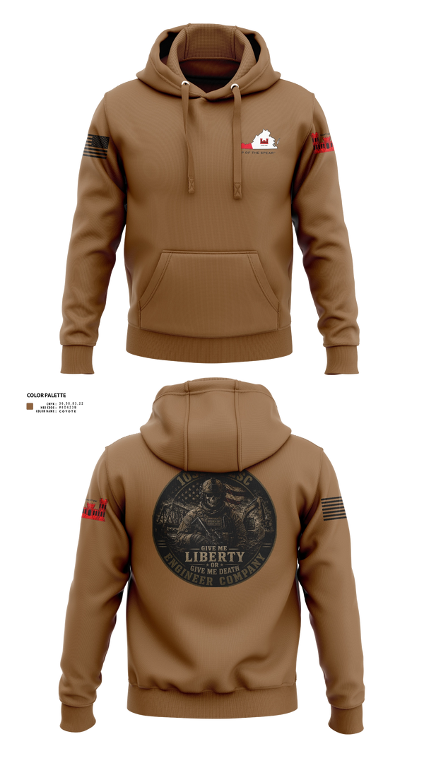 Hoodie, 1033rd Engineer Support Company, National Guard, Teamtime, Team time, sublimation, custom sports apparel, team uniforms, spirit wear, spiritwear, sports uniforms, custom shirts, team store, custom team store, fundraiser sports, apparel fundraiser