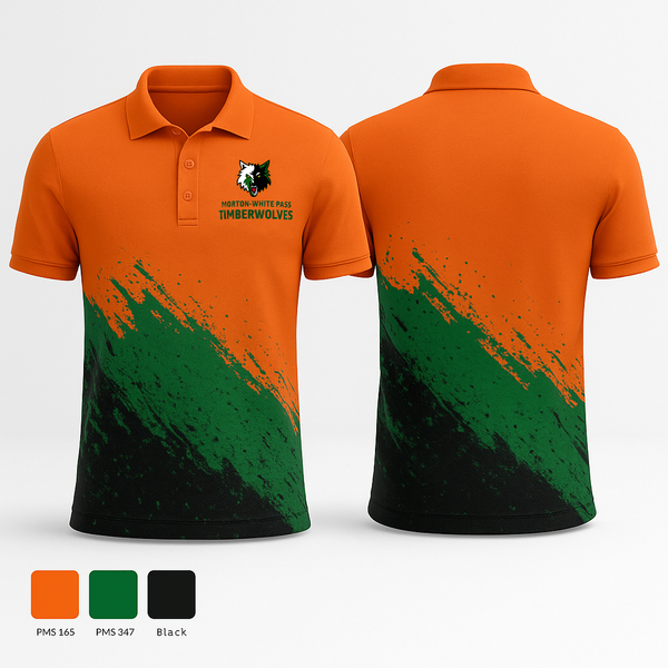 Short Sleeve Performance Polo, Morton-White Pass Timberwolves, Men's Basketball, Teamtime, Team time, sublimation, custom sports apparel, team uniforms, spirit wear, spiritwear, sports uniforms, custom shirts, team store, custom team store, fundraiser sports, apparel fundraiser