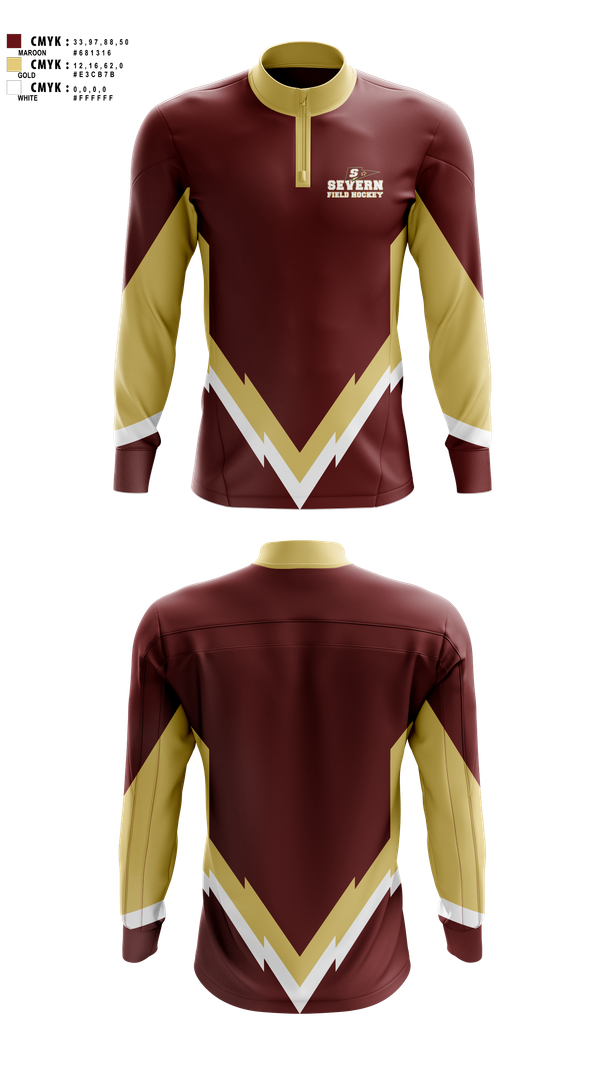 Quarter Zip Jacket, Severn School Field Hockey, Field Hockey, Teamtime, Team time, sublimation, custom sports apparel, team uniforms, spirit wear, spiritwear, sports uniforms, custom shirts, team store, custom team store, fundraiser sports, apparel fundraiser