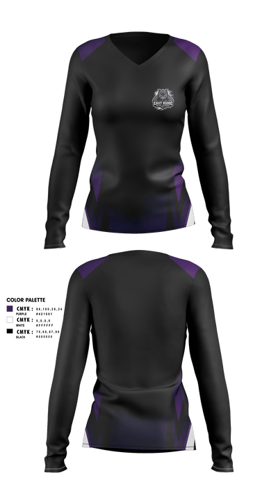 SC-873rd CHS 88107532 Women's Long Sleeve V-neck Shirt - 1