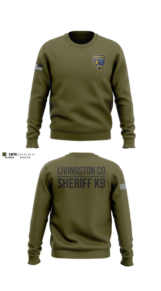 Crew Neck Sweatshirt, Livingston Co Sheriff K9, Police, Teamtime, Team time, sublimation, custom sports apparel, team uniforms, spirit wear, spiritwear, sports uniforms, custom shirts, team store, custom team store, fundraiser sports, apparel fundraiser