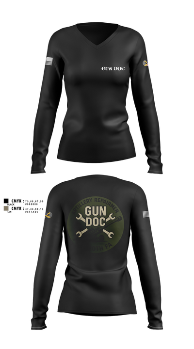 ARMT 1-320th Field Artillery 11716991 Women's Long Sleeve V-neck Shirt - 1