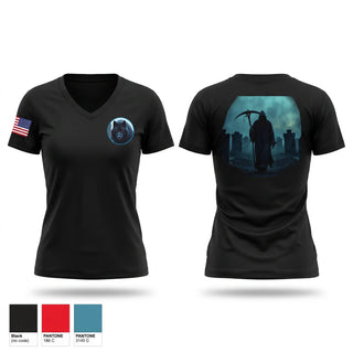 Womens Short Sleeve Vneck Shirt, Reaper, Navy, Teamtime, Team time, sublimation, custom sports apparel, team uniforms, spirit wear, spiritwear, sports uniforms, custom shirts, team store, custom team store, fundraiser sports, apparel fundraiser