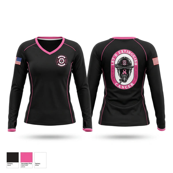 Womens Long Sleeve Vneck Shirt, Olathe Firefighters Association, Fire Department, Teamtime, Team time, sublimation, custom sports apparel, team uniforms, spirit wear, spiritwear, sports uniforms, custom shirts, team store, custom team store, fundraiser sports, apparel fundraiser