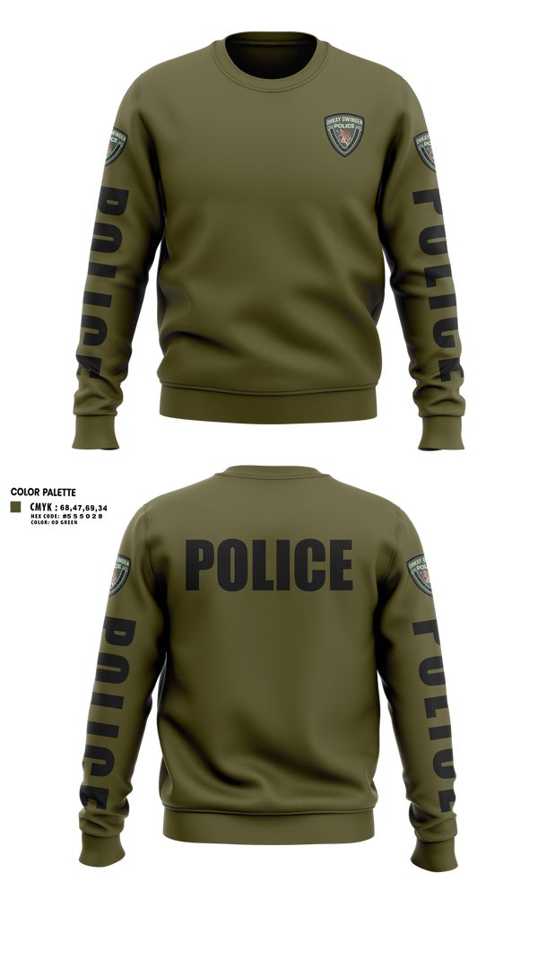 Crew Neck Sweatshirt, Ohkay Owingeh Police Department, Police, Teamtime, Team time, sublimation, custom sports apparel, team uniforms, spirit wear, spiritwear, sports uniforms, custom shirts, team store, custom team store, fundraiser sports, apparel fundraiser