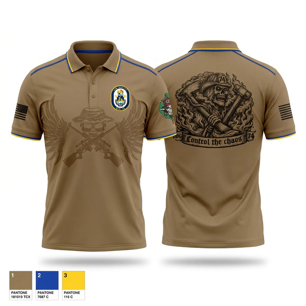 Short Sleeve Performance Polo, USS MCFAUL DDG 74, Navy, Teamtime, Team time, sublimation, custom sports apparel, team uniforms, spirit wear, spiritwear, sports uniforms, custom shirts, team store, custom team store, fundraiser sports, apparel fundraiser