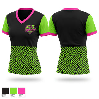 Womens Short Sleeve Vneck Shirt, F-5 Totnadoes, Softball, Teamtime, Team time, sublimation, custom sports apparel, team uniforms, spirit wear, spiritwear, sports uniforms, custom shirts, team store, custom team store, fundraiser sports, apparel fundraiser