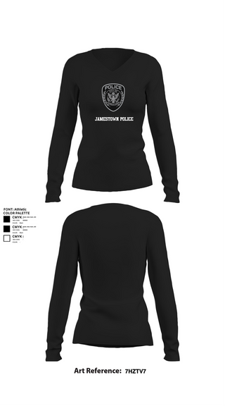 Womens Long Sleeve Vneck Shirt, Jamestown Police, , Teamtime, Team time, sublimation, custom sports apparel, team uniforms, spirit wear, spiritwear, sports uniforms, custom shirts, team store, custom team store, fundraiser sports, apparel fundraiser