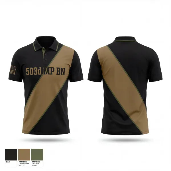 Short Sleeve Performance Polo, 503d MP BN, Army, Teamtime, Team time, sublimation, custom sports apparel, team uniforms, spirit wear, spiritwear, sports uniforms, custom shirts, team store, custom team store, fundraiser sports, apparel fundraiser