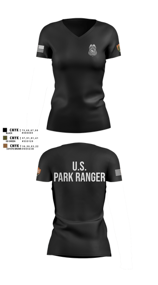 Womens Short Sleeve Vneck Shirt, NPS Ranger, Police, Teamtime, Team time, sublimation, custom sports apparel, team uniforms, spirit wear, spiritwear, sports uniforms, custom shirts, team store, custom team store, fundraiser sports, apparel fundraiser