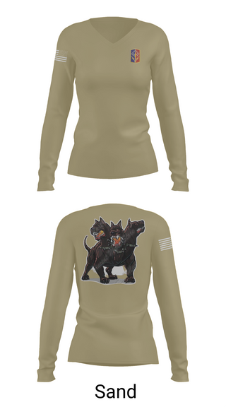 Women's Long Sleeve Vneck Shirt, 1-174th ADA RGT, , Teamtime, Team time, sublimation, custom sports apparel, team uniforms, spirit wear, spiritwear, sports uniforms, custom shirts, team store, custom team store, fundraiser sports, apparel fundraiser