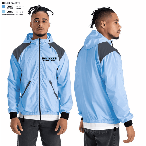 Windbreaker, Rockets, Men's Basketball, Teamtime, Team time, sublimation, custom sports apparel, team uniforms, spirit wear, spiritwear, sports uniforms, custom shirts, team store, custom team store, fundraiser sports, apparel fundraiser