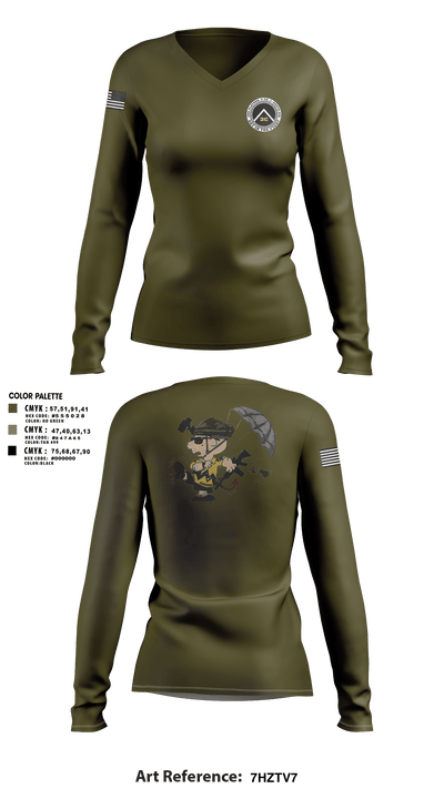 3rd Platoon, CCo, 1-508th PIR 77513198 Women's Long Sleeve V-neck Shirt - 8