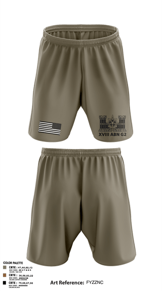 Athletic Shorts With Pockets, XVIII ABN G2, Army, Teamtime, Team time, sublimation, custom sports apparel, team uniforms, spirit wear, spiritwear, sports uniforms, custom shirts, team store, custom team store, fundraiser sports, apparel fundraiser