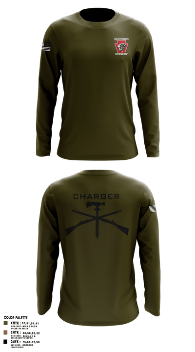 Charger Co. / 2-112th Infantry Battalion 37738588 Long Sleeve Performance Shirt - 1