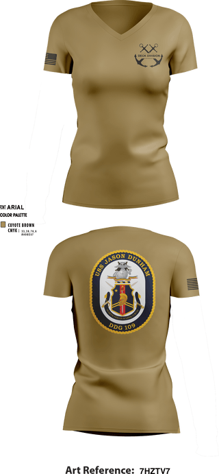 Women's Short Sleeve Vneck Shirt, Jason Dunham Deck Division, Navy, Teamtime, Team time, sublimation, custom sports apparel, team uniforms, spirit wear, spiritwear, sports uniforms, custom shirts, team store, custom team store, fundraiser sports, apparel fundraiser