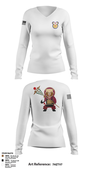 Women's Long Sleeve Vneck Shirt, MEDDAC-Japan, , Teamtime, Team time, sublimation, custom sports apparel, team uniforms, spirit wear, spiritwear, sports uniforms, custom shirts, team store, custom team store, fundraiser sports, apparel fundraiser