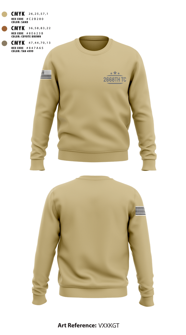 Crew Neck Sweatshirt, 2668th TC, National Guard, Teamtime, Team time, sublimation, custom sports apparel, team uniforms, spirit wear, spiritwear, sports uniforms, custom shirts, team store, custom team store, fundraiser sports, apparel fundraiser