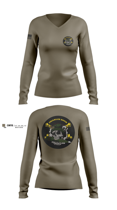 Charlie rock 6048997 Women's Long Sleeve V-neck Shirt - 3