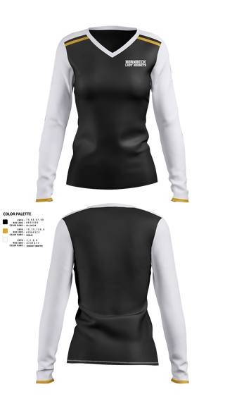 Women's Long Sleeve Vneck Shirt, Hornbeck Lady Hornets, Softball, Teamtime, Team time, sublimation, custom sports apparel, team uniforms, spirit wear, spiritwear, sports uniforms, custom shirts, team store, custom team store, fundraiser sports, apparel fundraiser