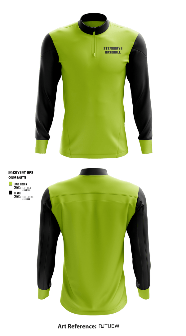 Quarter Zip Jacket, STINGRAYS, Baseball, Teamtime, Team time, sublimation, custom sports apparel, team uniforms, spirit wear, spiritwear, sports uniforms, custom shirts, team store, custom team store, fundraiser sports, apparel fundraiser