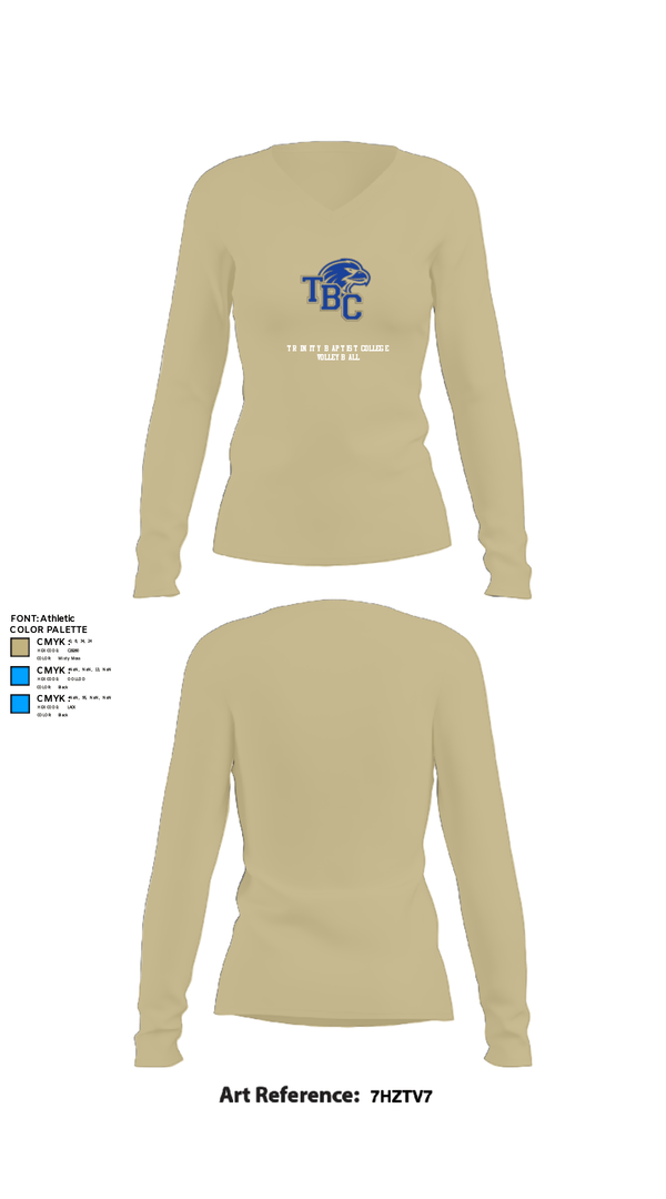 Women's Long Sleeve Vneck Shirt, Trinity Baptist College Volleyball, Women's Volleyball, Teamtime, Team time, sublimation, custom sports apparel, team uniforms, spirit wear, spiritwear, sports uniforms, custom shirts, team store, custom team store, fundraiser sports, apparel fundraiser