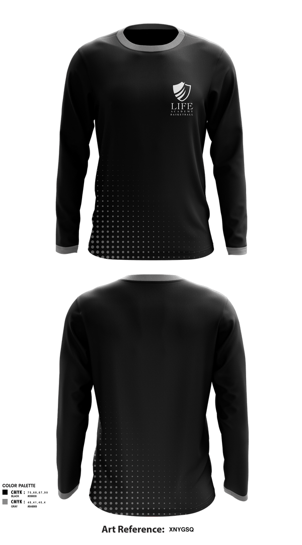 Long Sleeve Performance Shirt, Life Academy Royals, Men's Basketball, Teamtime, Team time, sublimation, custom sports apparel, team uniforms, spirit wear, spiritwear, sports uniforms, custom shirts, team store, custom team store, fundraiser sports, apparel fundraiser