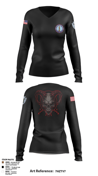 Women's Long Sleeve Vneck Shirt, Delta Company 3-144th Infantry, National Guard, Teamtime, Team time, sublimation, custom sports apparel, team uniforms, spirit wear, spiritwear, sports uniforms, custom shirts, team store, custom team store, fundraiser sports, apparel fundraiser