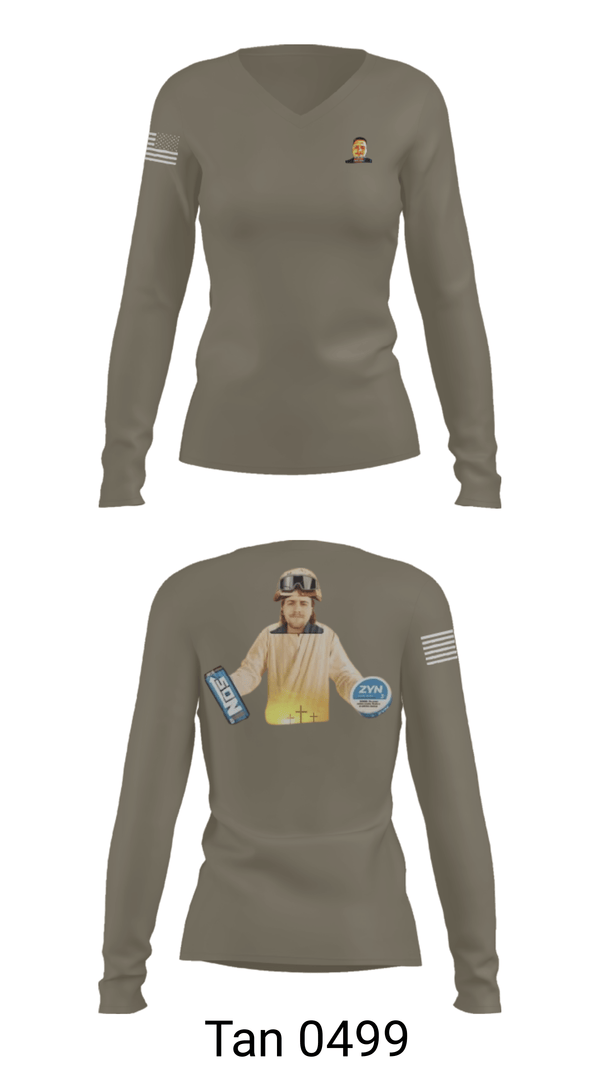 Women's Long Sleeve Vneck Shirt, 1st DSB, Marines, Teamtime, Team time, sublimation, custom sports apparel, team uniforms, spirit wear, spiritwear, sports uniforms, custom shirts, team store, custom team store, fundraiser sports, apparel fundraiser