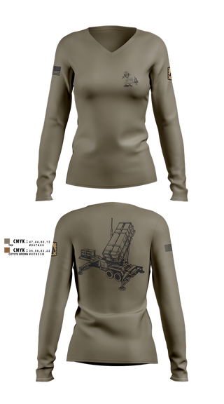 Womens Long Sleeve Vneck Shirt, Buckaroos, , Teamtime, Team time, sublimation, custom sports apparel, team uniforms, spirit wear, spiritwear, sports uniforms, custom shirts, team store, custom team store, fundraiser sports, apparel fundraiser