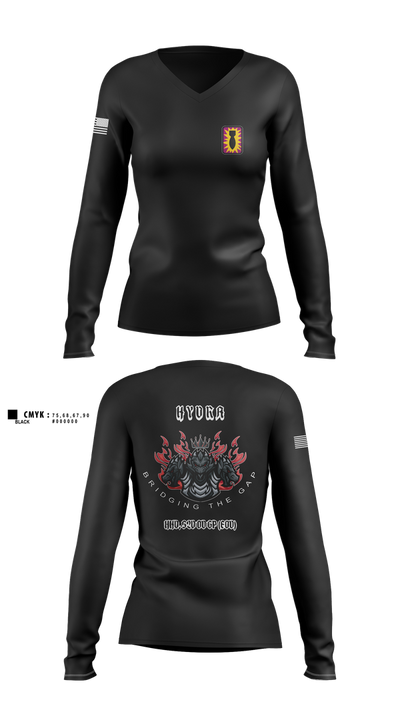 HHD, 52ND EOD GP 26813133 Women's Long Sleeve V-neck Shirt - 1