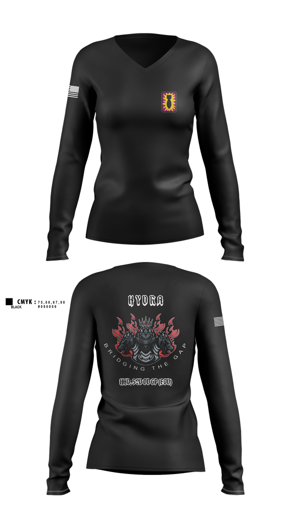 Womens Long Sleeve Vneck Shirt, HHD, 52ND EOD GP, , Teamtime, Team time, sublimation, custom sports apparel, team uniforms, spirit wear, spiritwear, sports uniforms, custom shirts, team store, custom team store, fundraiser sports, apparel fundraiser