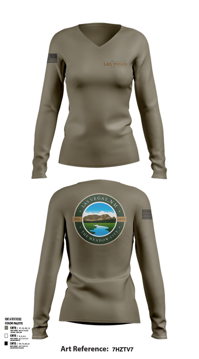 Las Vegas 59240109 Women's Long Sleeve V-neck Shirt - 3