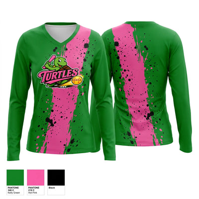 Turtles Women's Long Sleeve V-neck Shirt - 1