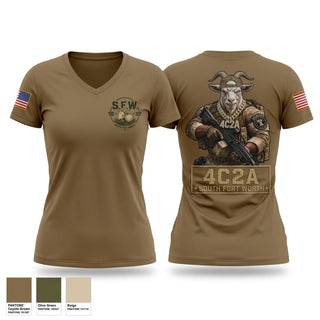 Womens Short Sleeve Vneck Shirt, S.F.W (4C2A), Army, Teamtime, Team time, sublimation, custom sports apparel, team uniforms, spirit wear, spiritwear, sports uniforms, custom shirts, team store, custom team store, fundraiser sports, apparel fundraiser