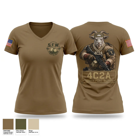 Womens Short Sleeve Vneck Shirt, S.F.W (4C2A), Army, Teamtime, Team time, sublimation, custom sports apparel, team uniforms, spirit wear, spiritwear, sports uniforms, custom shirts, team store, custom team store, fundraiser sports, apparel fundraiser