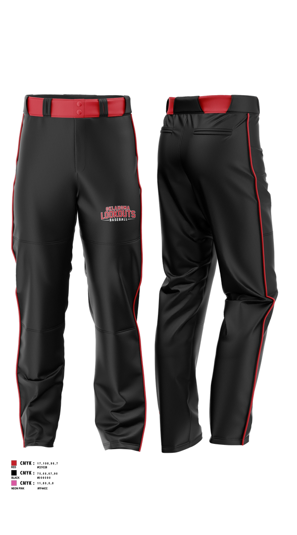 Baseball Pants, OKLAHOMA LOOKOUTS, Baseball, Teamtime, Team time, sublimation, custom sports apparel, team uniforms, spirit wear, spiritwear, sports uniforms, custom shirts, team store, custom team store, fundraiser sports, apparel fundraiser