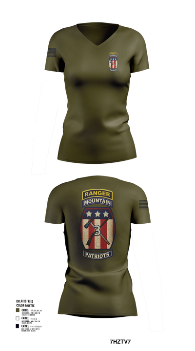 2-47 infantry 3rd BRG 10th MTN 15406658 Women's Short Sleeve V-neck Shirt - 101