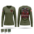 Burdette Fire Department Women's Long Sleeve V-neck Shirt - 1