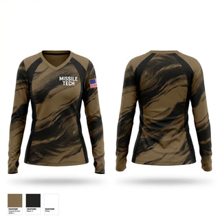 Womens Long Sleeve Vneck Shirt, Missile tech, Navy, Teamtime, Team time, sublimation, custom sports apparel, team uniforms, spirit wear, spiritwear, sports uniforms, custom shirts, team store, custom team store, fundraiser sports, apparel fundraiser