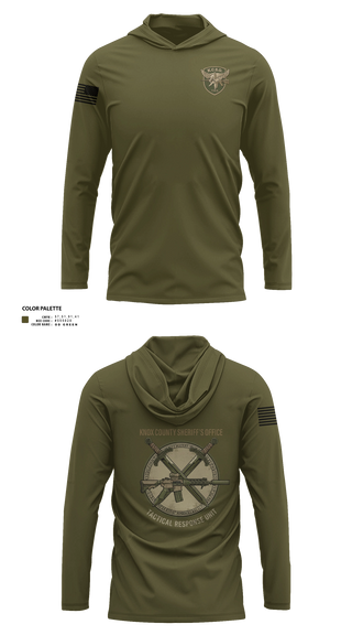 Long Sleeve hooded sunshirt, KNOX COUNTY SHERIFF’S OFFICE TACTICAL RESPONSE UNIT, Police, Teamtime, Team time, sublimation, custom sports apparel, team uniforms, spirit wear, spiritwear, sports uniforms, custom shirts, team store, custom team store, fundraiser sports, apparel fundraiser