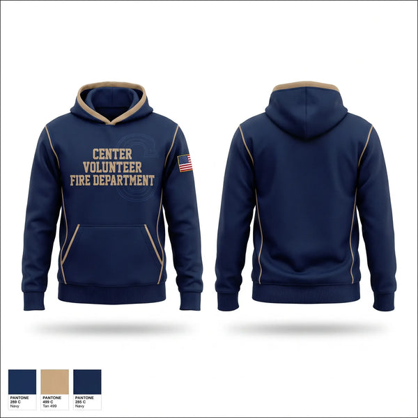 Hoodie, Center volunteer Fire department, Fire Department, Teamtime, Team time, sublimation, custom sports apparel, team uniforms, spirit wear, spiritwear, sports uniforms, custom shirts, team store, custom team store, fundraiser sports, apparel fundraiser