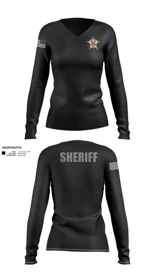 Womens Long Sleeve Vneck Shirt, WISE COUNTY SHERIFF'S OFFICE - TEXAS, Police, Teamtime, Team time, sublimation, custom sports apparel, team uniforms, spirit wear, spiritwear, sports uniforms, custom shirts, team store, custom team store, fundraiser sports, apparel fundraiser