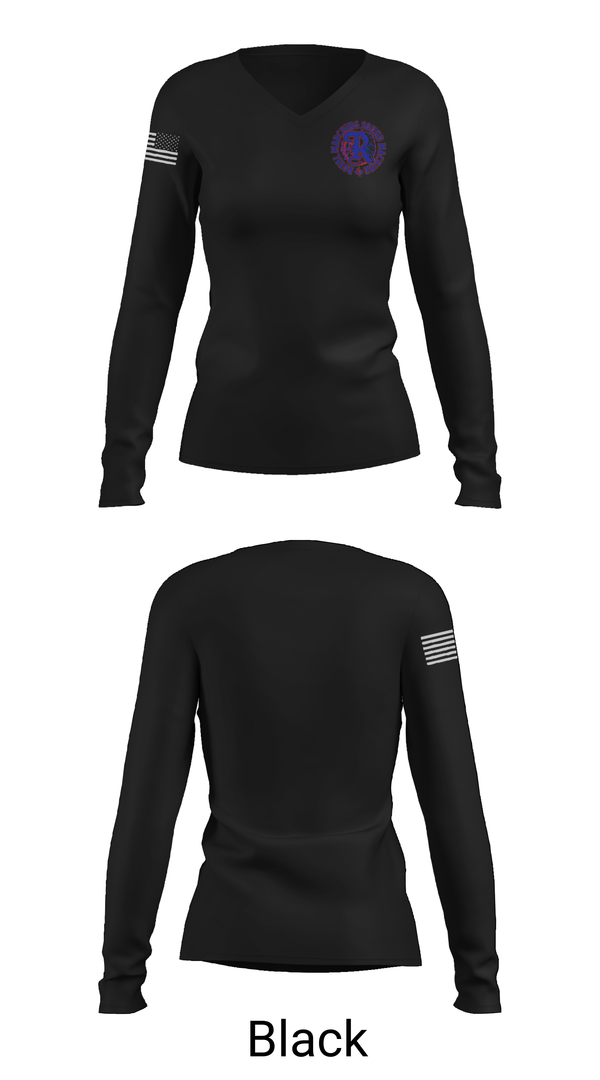 Womens Long Sleeve Vneck Shirt, Royal High School Band, Spirit Store, Teamtime, Team time, sublimation, custom sports apparel, team uniforms, spirit wear, spiritwear, sports uniforms, custom shirts, team store, custom team store, fundraiser sports, apparel fundraiser
