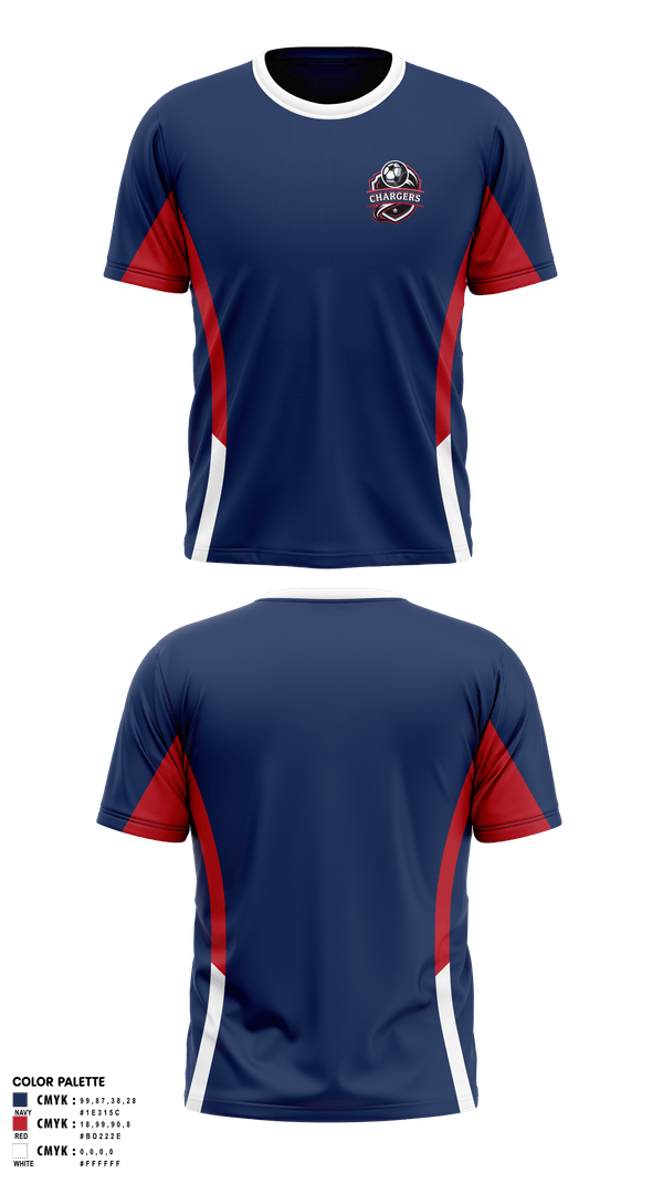 Short Sleeve Performance Shirt, Chargers, Men's Soccer, Teamtime, Team time, sublimation, custom sports apparel, team uniforms, spirit wear, spiritwear, sports uniforms, custom shirts, team store, custom team store, fundraiser sports, apparel fundraiser